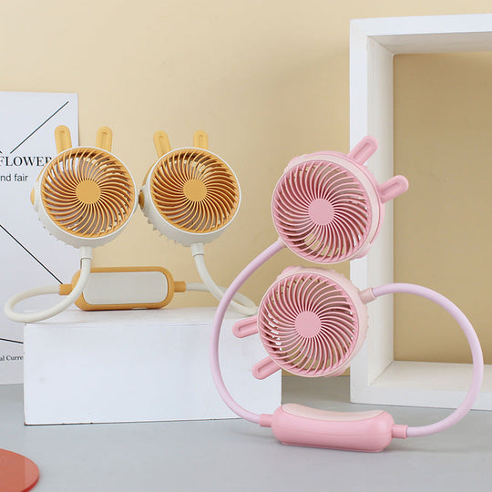 Ventilateur de Cou Portable pour Femmes Double Ventilateur 2