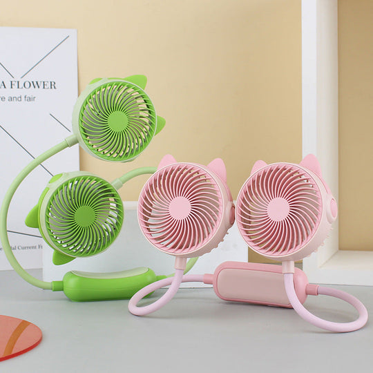 Ventilateur de Cou Portable pour Femmes Double Ventilateur 3