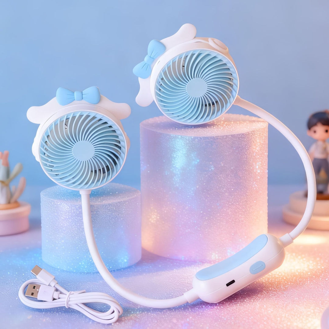 Ventilateur de Cou Portable pour Femmes Double Ventilateur 5
