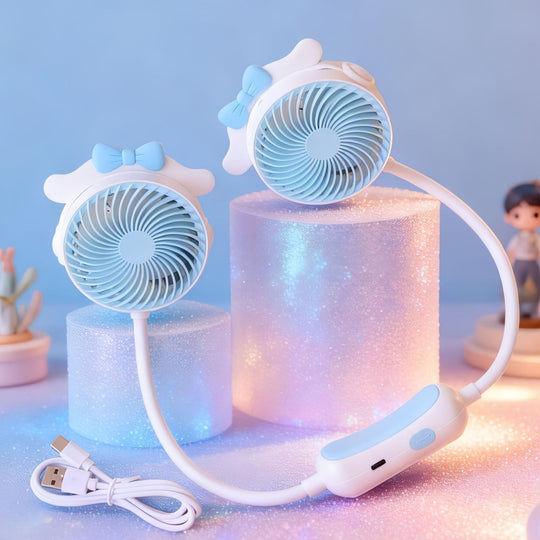 Ventilateur de Cou Portable pour Femmes Double Ventilateur 5