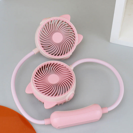 Ventilateur de Cou Portable pour Femmes Double Ventilateur 6
