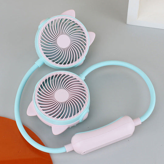 Ventilateur de Cou Portable pour Femmes Double Ventilateur 8