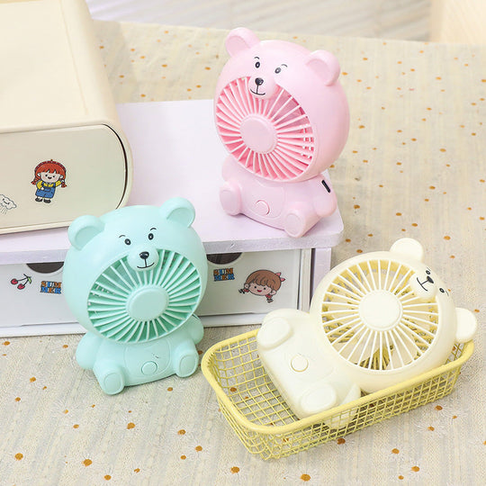 Ventilateur de bureau portable unisexe design ours USB 2