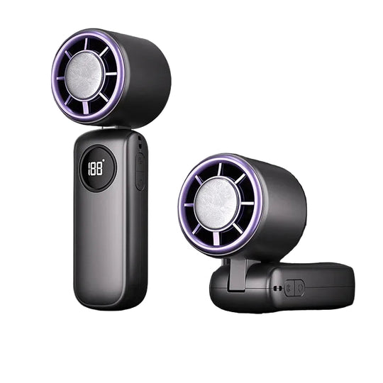Ventilateur de cou portable rechargeable avec affichage LED et réglage de vitesse 12