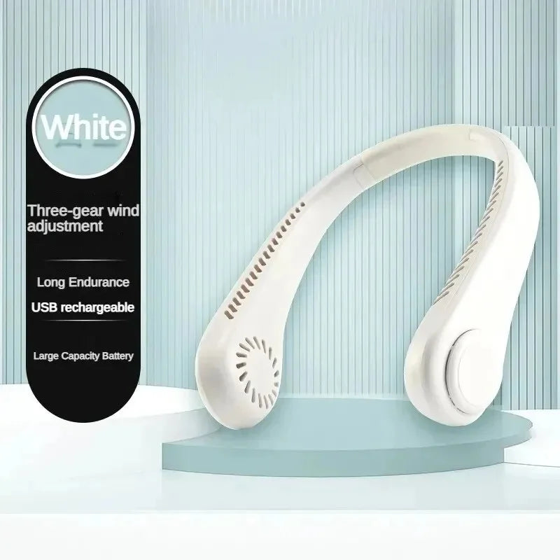 Ventilateur de cou portable rechargeable avec affichage LED et réglage de vitesse 17