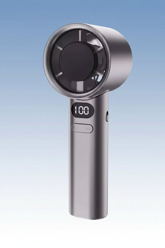 Ventilateur de cou portable rechargeable avec affichage LED et réglage de vitesse 8