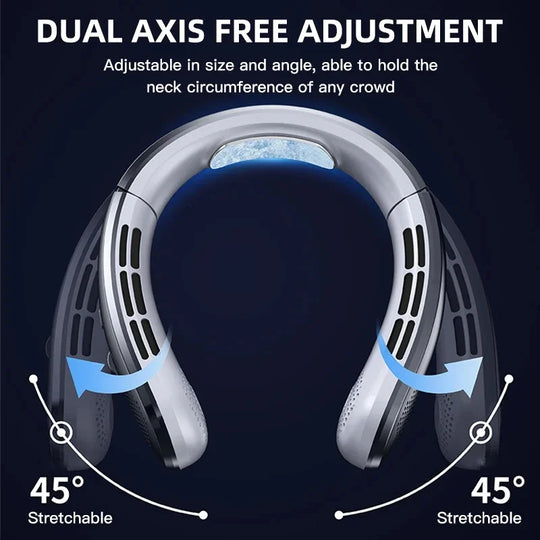 Ventilateur de cou portable rechargeable avec affichage numérique et réglage de vitesse 2