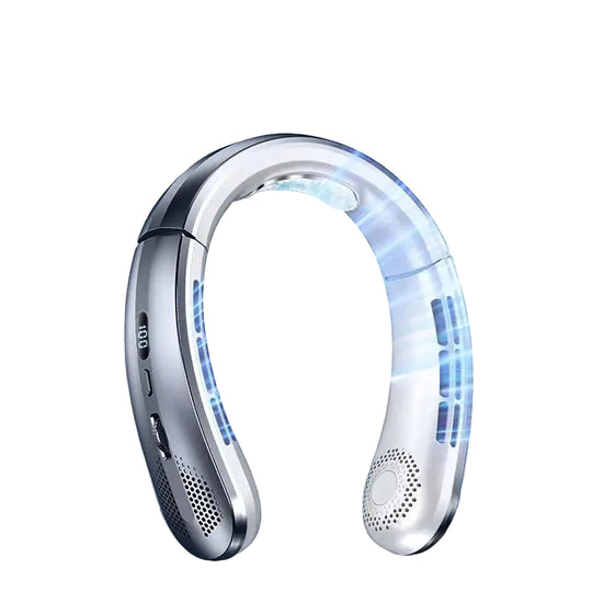 Ventilateur de cou portable rechargeable avec affichage numérique et réglage de vitesse 6