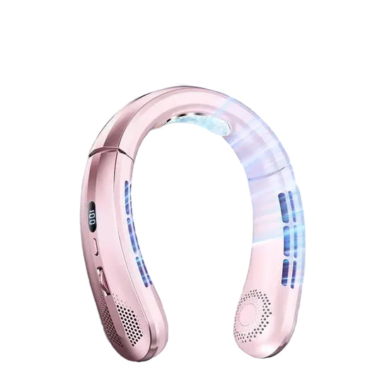 Ventilateur de cou portable rechargeable avec affichage numérique et réglage de vitesse 7