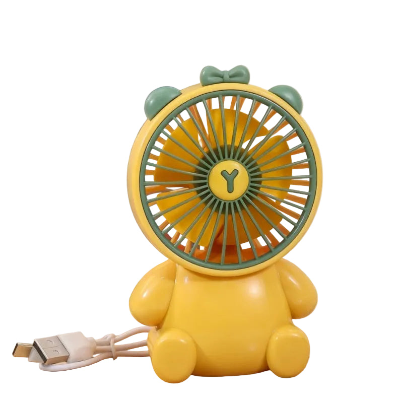 Ventilateur de table compact unisexe au design figurine avec connexion USB et moteur silencieux 0