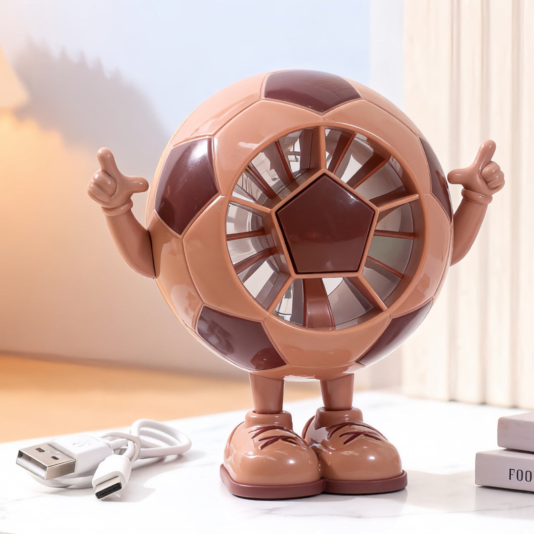 Ventilateur de table compact unisexe au design figurine avec connexion USB et moteur silencieux 1