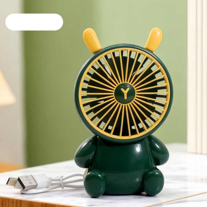 Ventilateur de table compact unisexe au design figurine avec connexion USB et moteur silencieux 14