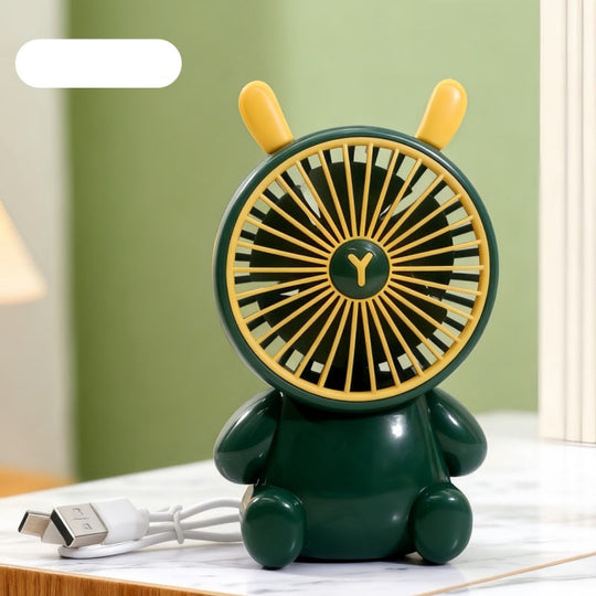 Ventilateur de table compact unisexe au design figurine avec connexion USB et moteur silencieux 14