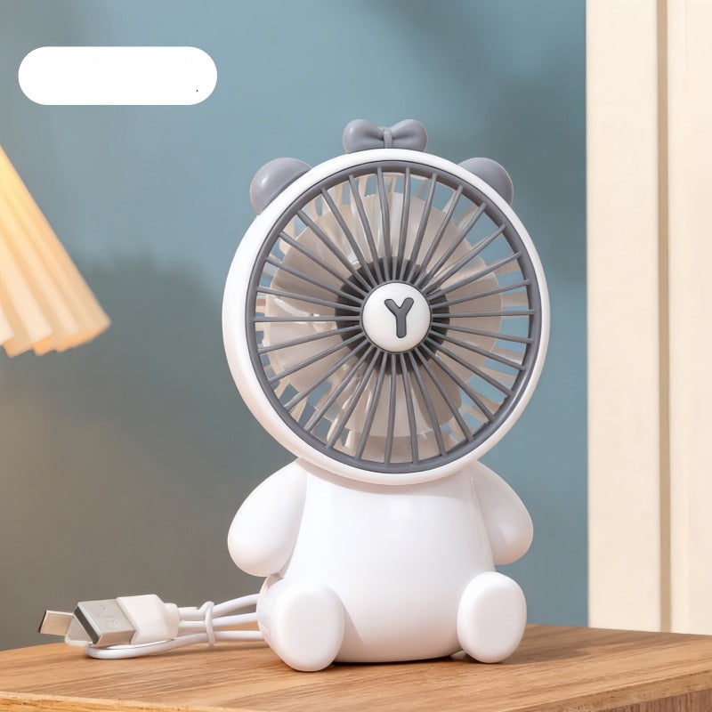 Ventilateur de table compact unisexe au design figurine avec connexion USB et moteur silencieux 15