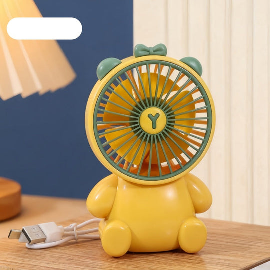 Ventilateur de table compact unisexe au design figurine avec connexion USB et moteur silencieux 17