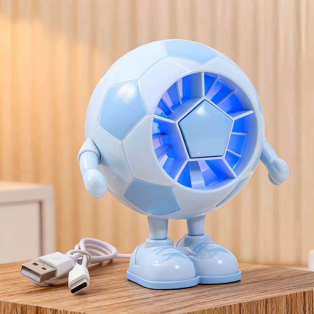 Ventilateur de table compact unisexe au design figurine avec connexion USB et moteur silencieux 2