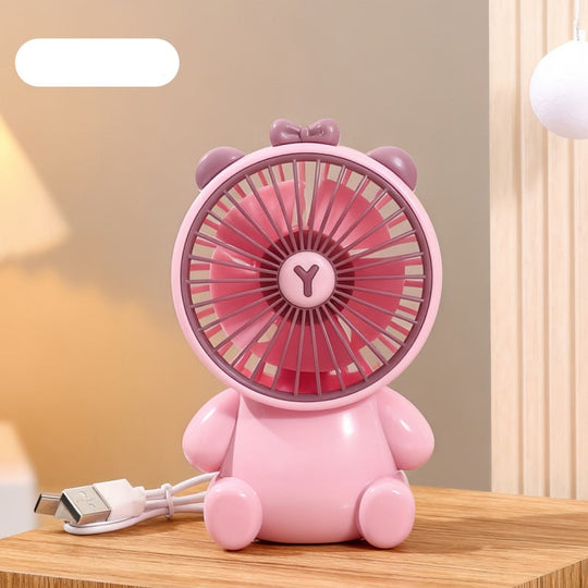 Ventilateur de table compact unisexe au design figurine avec connexion USB et moteur silencieux 21
