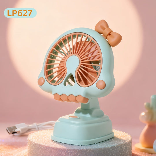 Ventilateur de table compact unisexe au design figurine avec connexion USB et moteur silencieux 23