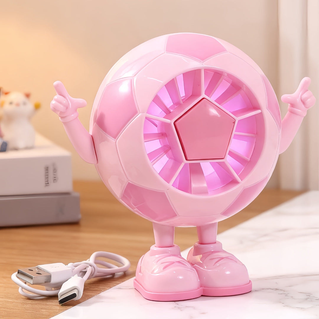 Ventilateur de table compact unisexe au design figurine avec connexion USB et moteur silencieux 24