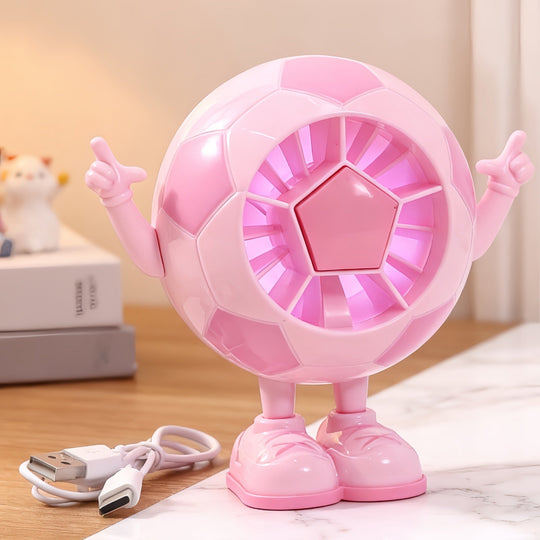 Ventilateur de table compact unisexe au design figurine avec connexion USB et moteur silencieux 24