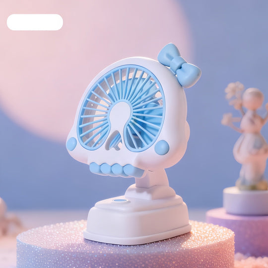 Ventilateur de table compact unisexe au design figurine avec connexion USB et moteur silencieux 25