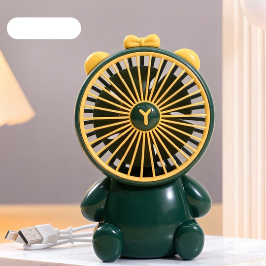 Ventilateur de table compact unisexe au design figurine avec connexion USB et moteur silencieux 26