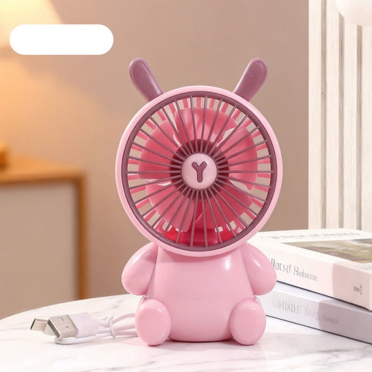 Ventilateur de table compact unisexe au design figurine avec connexion USB et moteur silencieux 27