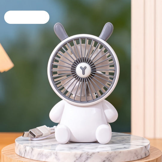 Ventilateur de table compact unisexe au design figurine avec connexion USB et moteur silencieux 30