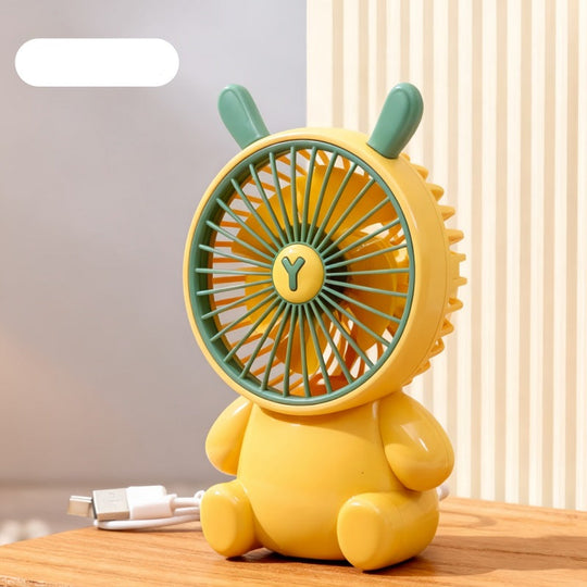 Ventilateur de table compact unisexe au design figurine avec connexion USB et moteur silencieux 31