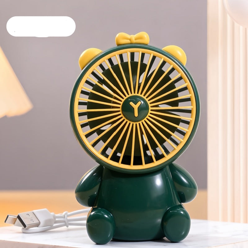 Ventilateur de table compact unisexe au design figurine avec connexion USB et moteur silencieux 4