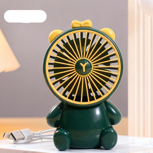 Ventilateur de table compact unisexe au design figurine avec connexion USB et moteur silencieux 4