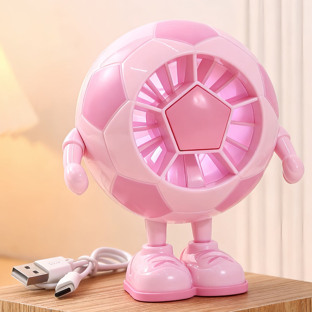 Ventilateur de table compact unisexe au design figurine avec connexion USB et moteur silencieux 5