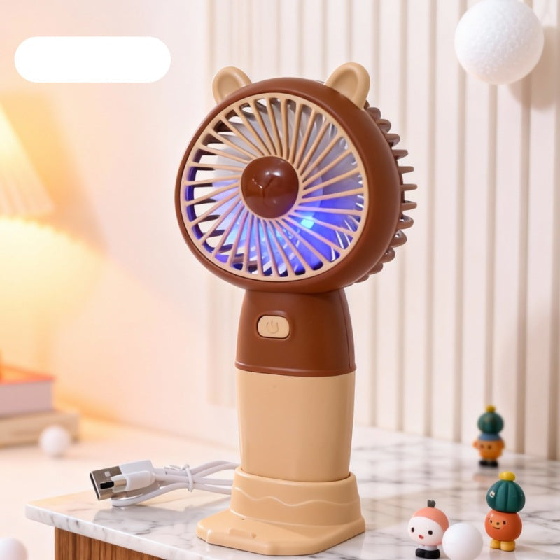 Ventilateur de table portable rechargeable unisexe avec lumière LED d'ambiance 12
