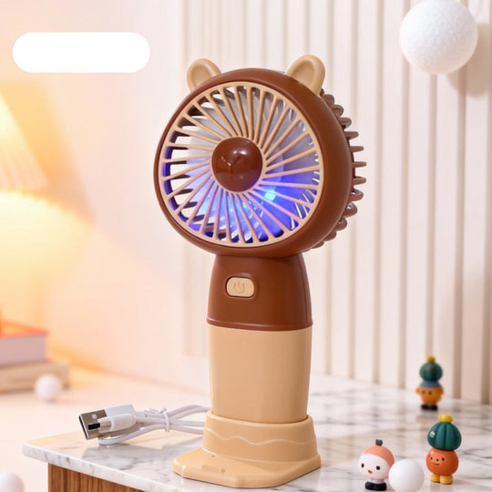 Ventilateur de table portable rechargeable unisexe avec lumière LED d'ambiance 12