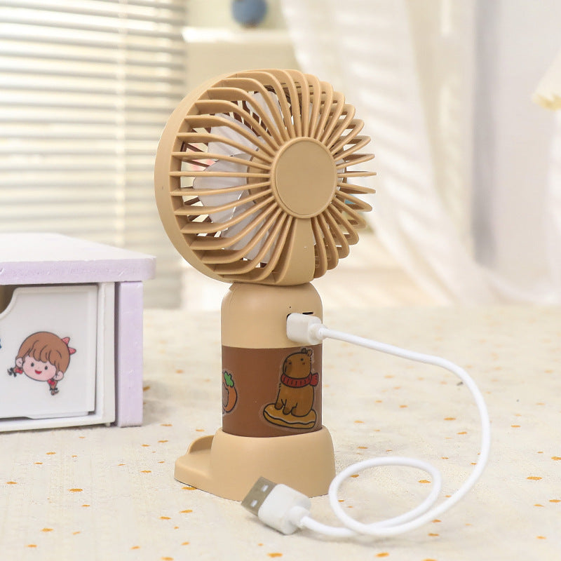 Ventilateur de table portable rechargeable unisexe avec lumière LED d'ambiance 3