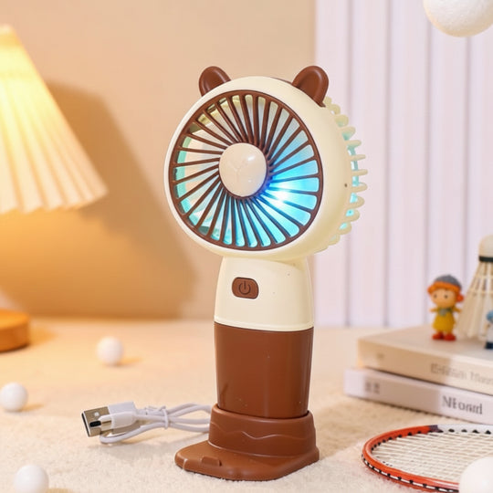 Ventilateur de table portable rechargeable unisexe avec lumière LED d'ambiance 7