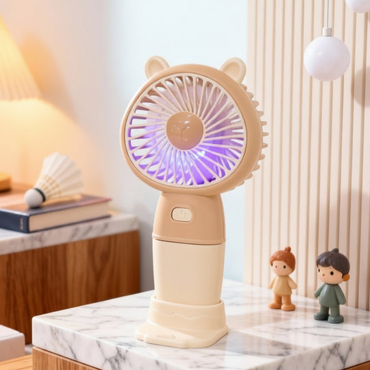 Ventilateur de table portable rechargeable unisexe avec lumière LED d'ambiance 8