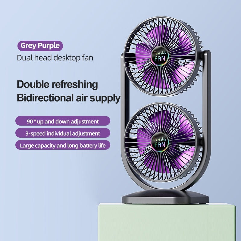 Ventilateur de table réglable pour femme avec double flux d'air 1