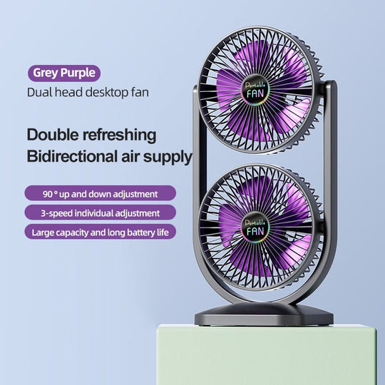 Ventilateur de table réglable pour femme avec double flux d'air 1