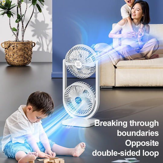 Ventilateur de table réglable pour femme avec double flux d'air 4