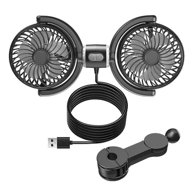 Ventilateur double avec support flexible pour voiture 2