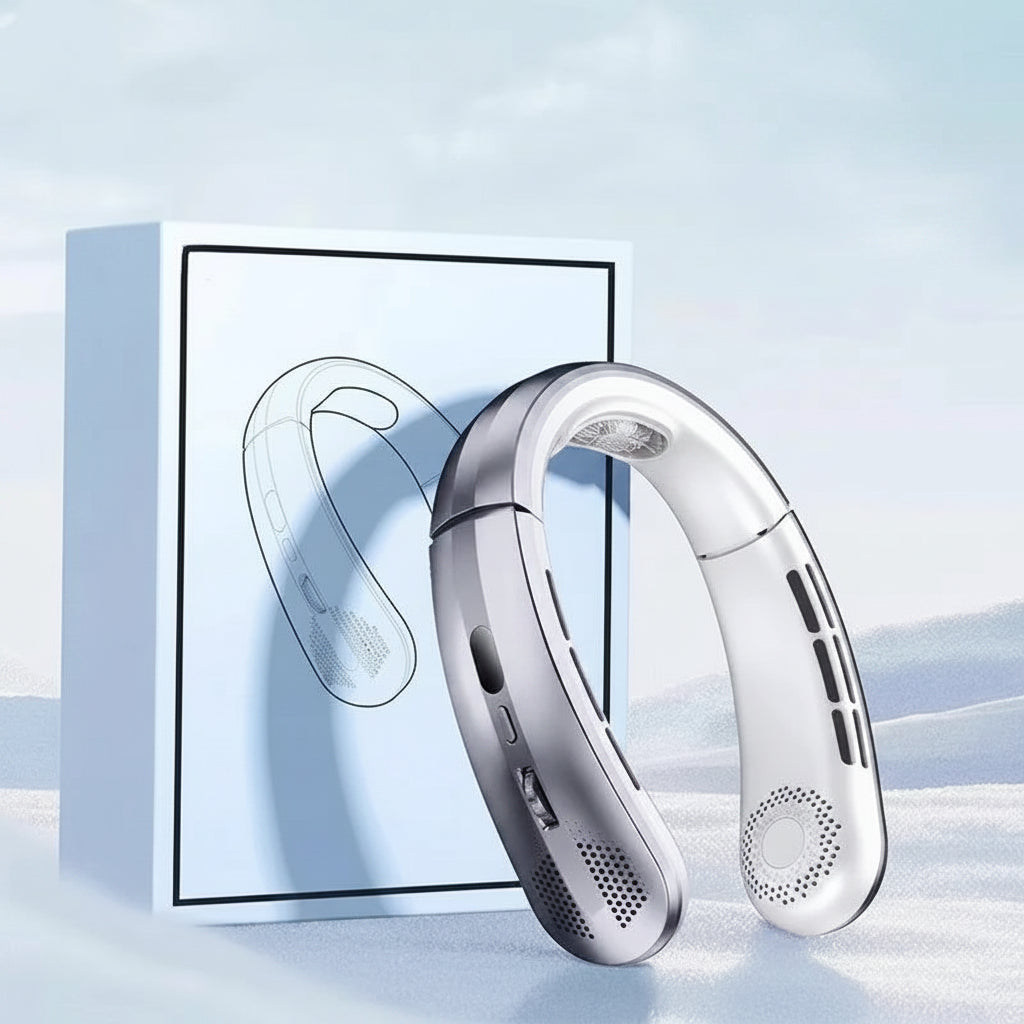 Ventilateur électrique portable suspendu au cou avec affichage LED et batterie rechargeable 11