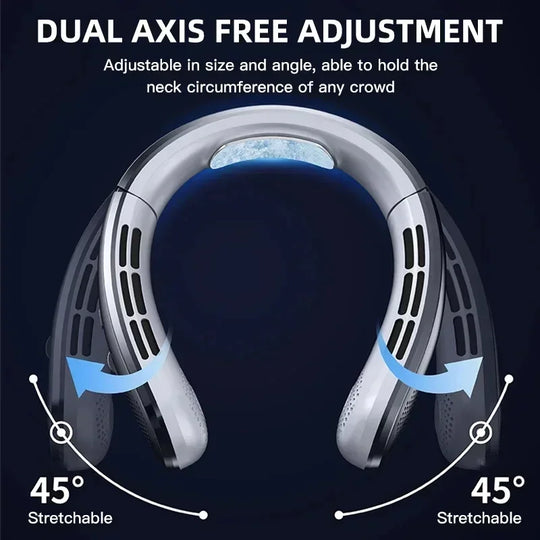 Ventilateur électrique portable suspendu au cou avec affichage LED et batterie rechargeable 3