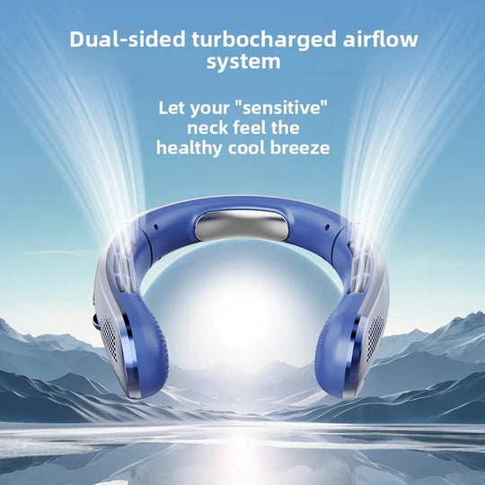 Ventilateur électrique portable suspendu au cou avec affichage LED et batterie rechargeable 4