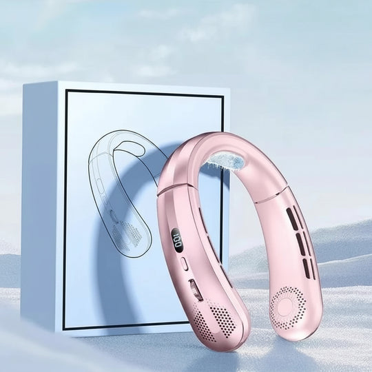Ventilateur électrique portable suspendu au cou avec affichage LED et batterie rechargeable 7