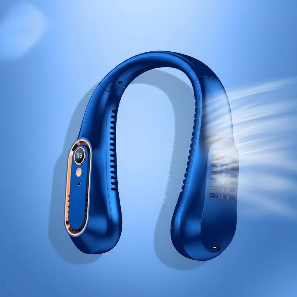 Ventilateur électrique portable suspendu au cou avec affichage LED et batterie rechargeable 8