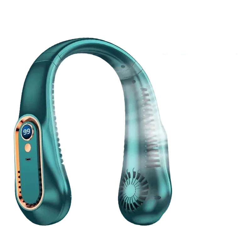 Ventilateur électrique portable suspendu au cou avec affichage LED et batterie rechargeable 9