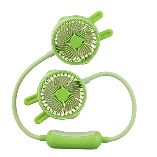 Ventilateur portable unisexe à double tête avec col flexible 0