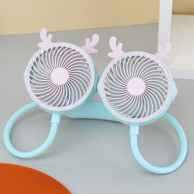 Ventilateur portable unisexe à double tête avec col flexible 11