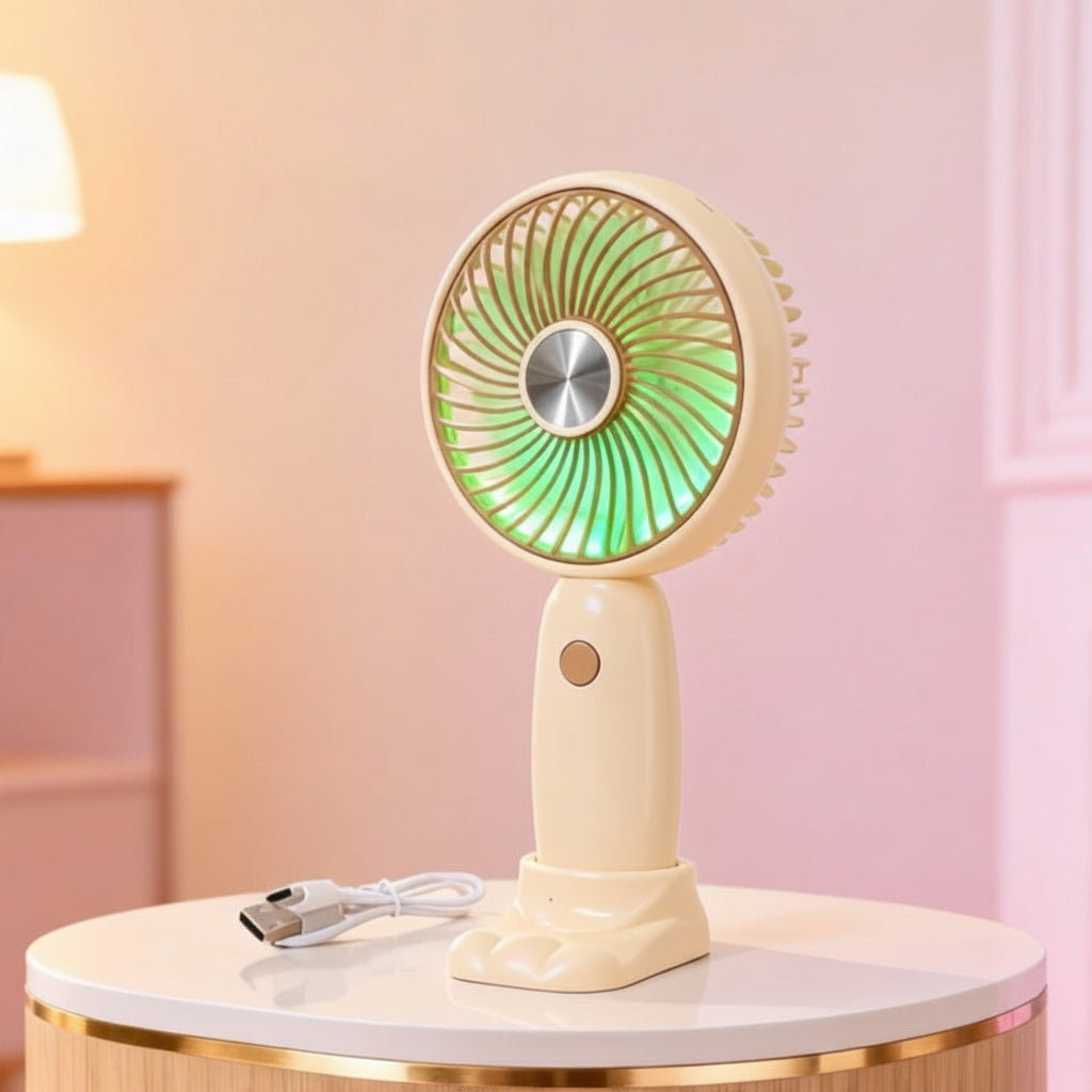 Ventilateur portable unisexe compact avec éclairage LED et design original 14